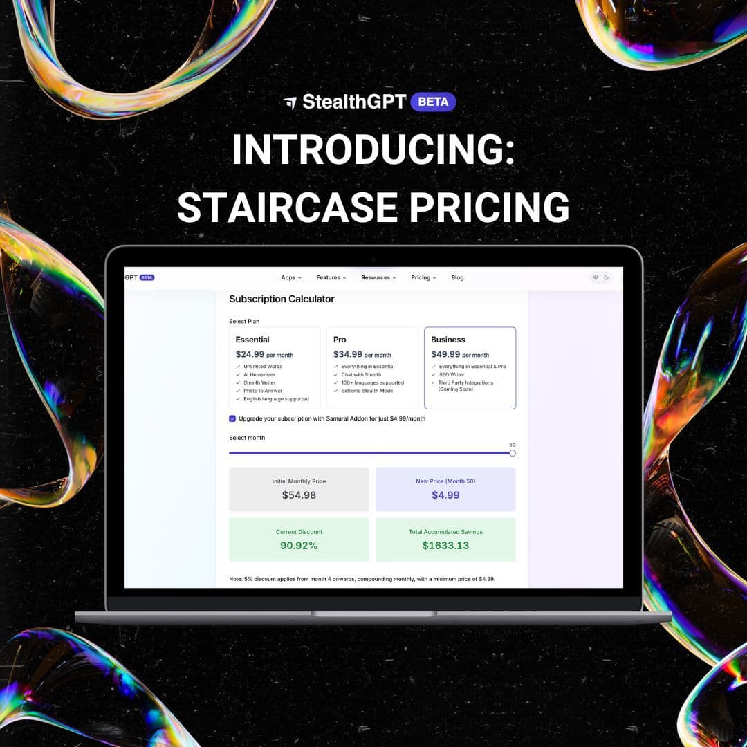 A Step by Step Guide to StealthGPT's Staircase Pricing