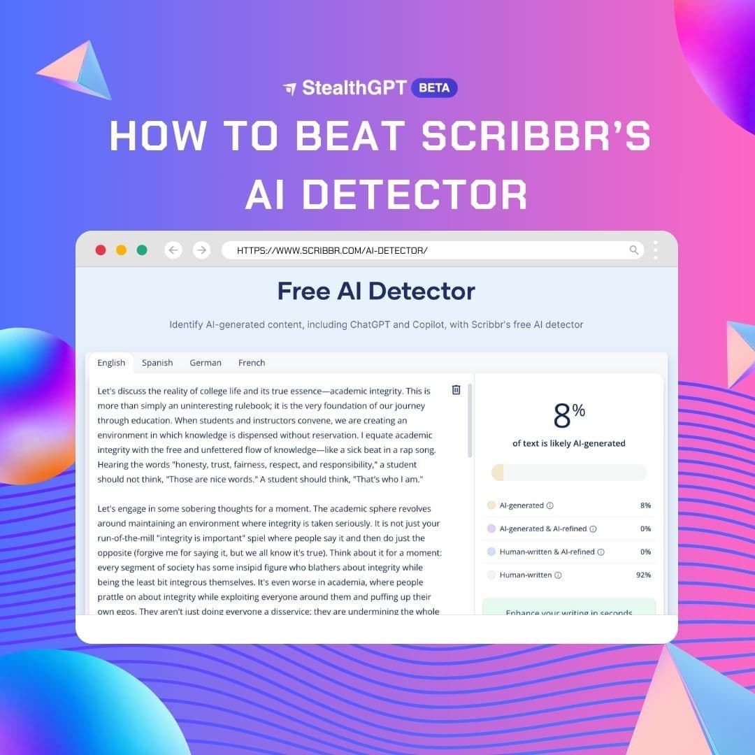 Beat Scribbr's AI Detector & Bypass Plagiarism Checker