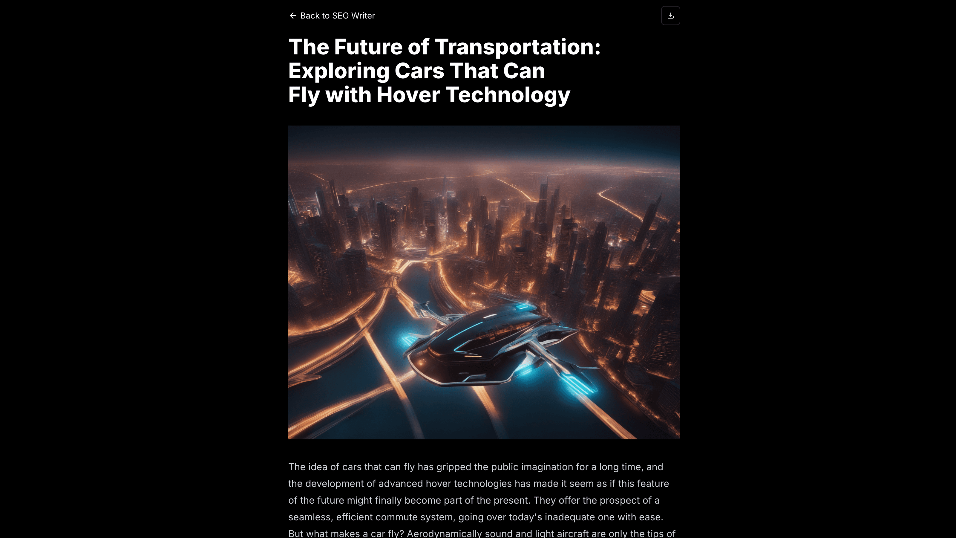 Relevant High Quality Images AI-generated blog post with SEO-optimized featured image showing transportation technology