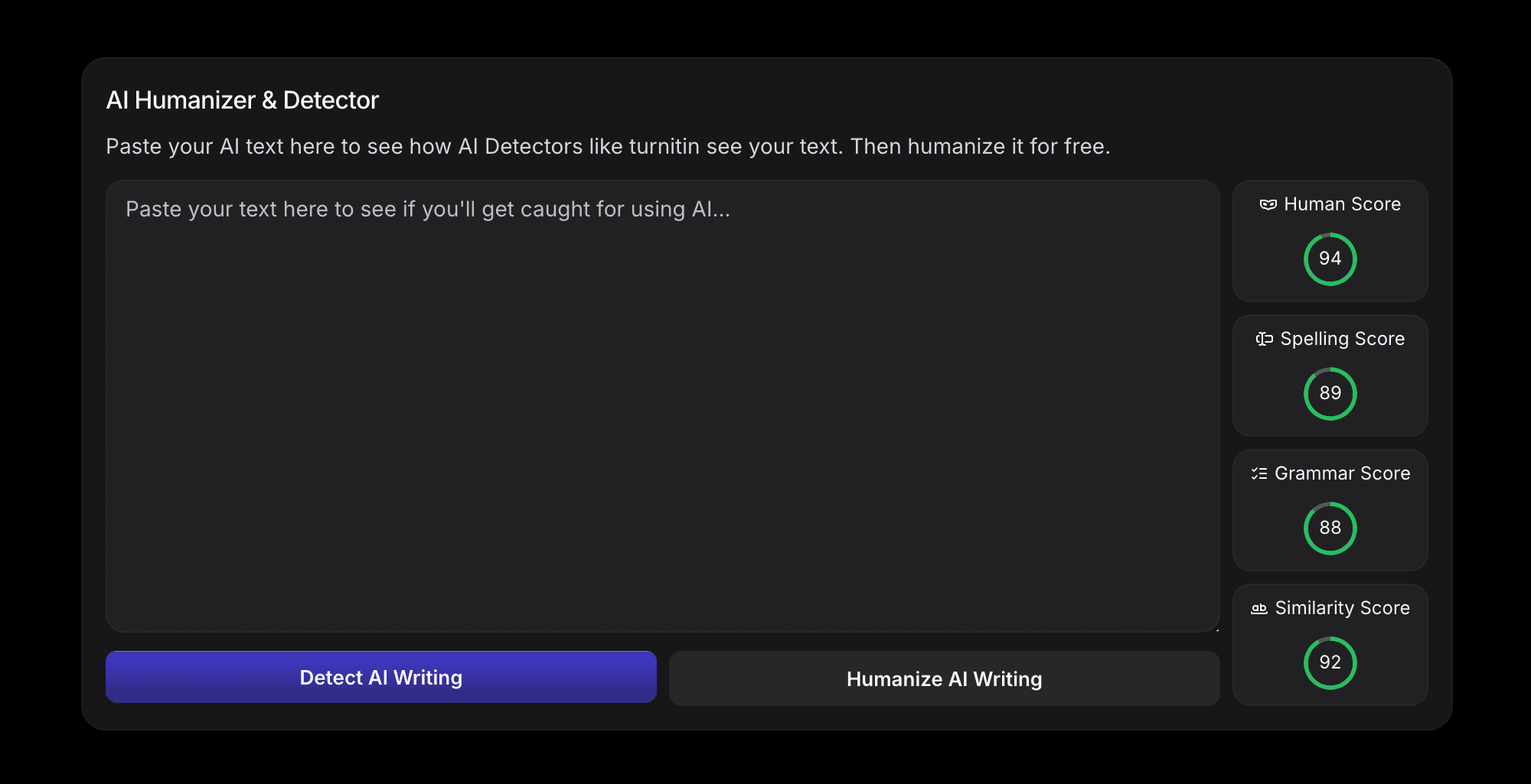 Best AI Detector Bypass Undetectable AI content generation interface showing stealth writing mode